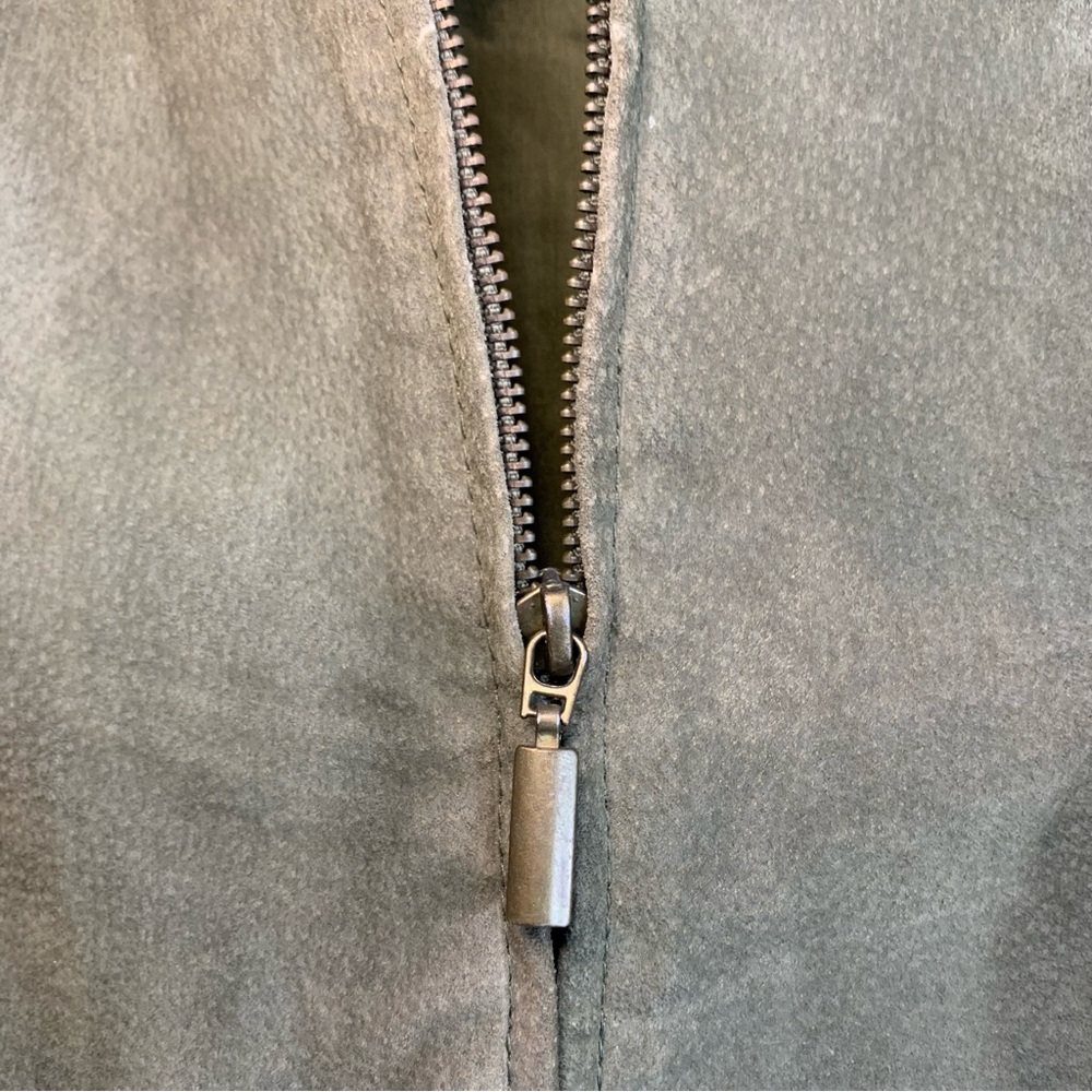 Vintage Stonebridge Olive Suede Leather Zip Up Vest, size M - Picture 6 of 8